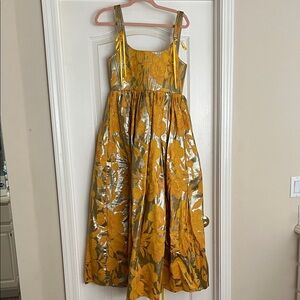 Floral Metallic Corset dress